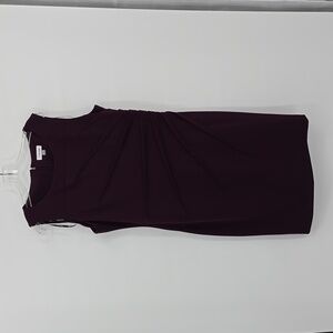 Calvin Klein Burgundy Pleated Shift Dress Women's Size 14